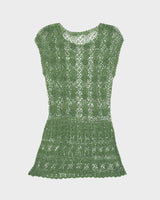 Vintage Y2K 00s Rose Crochet Drop Waist Mini Dress - M