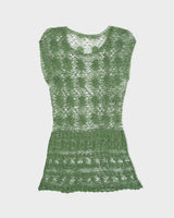 Vintage Y2K 00s Rose Crochet Drop Waist Mini Dress - M
