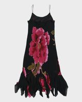 Vintage Y2K 2000s Bellessa Floral Beaded Fairy Hem Dress - M