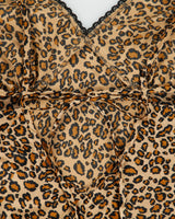 Vintage Y2K 00s Versailles Leopard Print Tie Back Satin Mini Slip Dress - M
