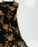 Vintage 1990s Liz Mirelli Floral Handkerchief Fairy Hem Floral Dress - S