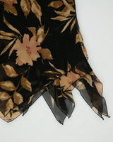 Vintage 1990s Liz Mirelli Floral Handkerchief Fairy Hem Floral Dress - S
