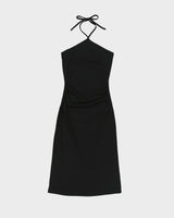 Vintage Y2K 00s Anne X Halter Neck Side Ruched Midi Dress  - XS