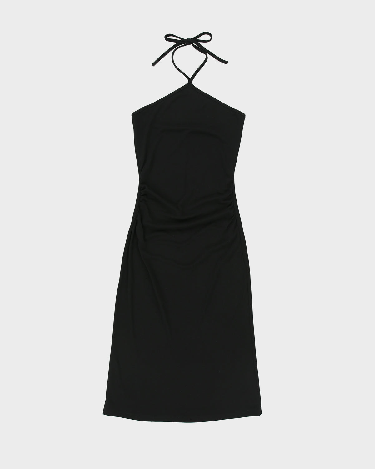 Vintage Y2K 00s Anne X Halter Neck Side Ruched Midi Dress  - XS