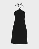 Vintage Y2K 00s Anne X Halter Neck Side Ruched Midi Dress  - XS