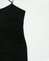 Vintage Y2K 00s Anne X Halter Neck Side Ruched Midi Dress  - XS