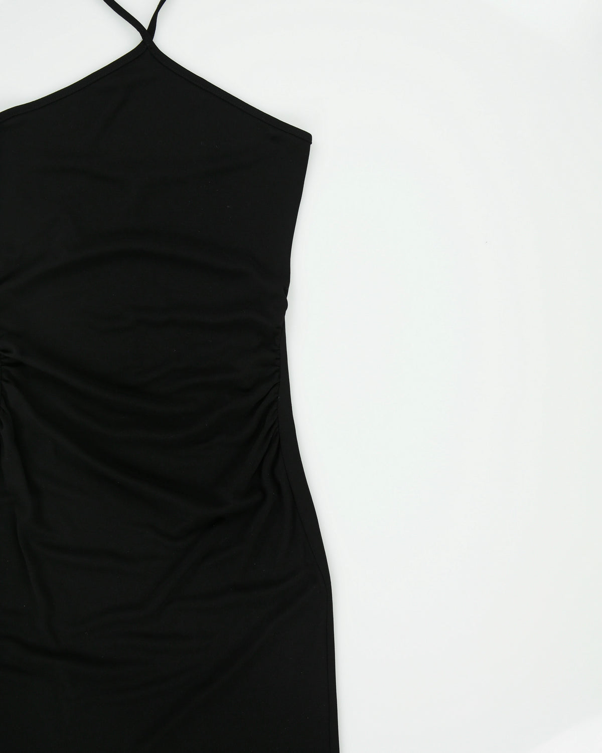 Vintage Y2K 00s Anne X Halter Neck Side Ruched Midi Dress  - XS