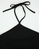 Vintage Y2K 00s Anne X Halter Neck Side Ruched Midi Dress  - XS