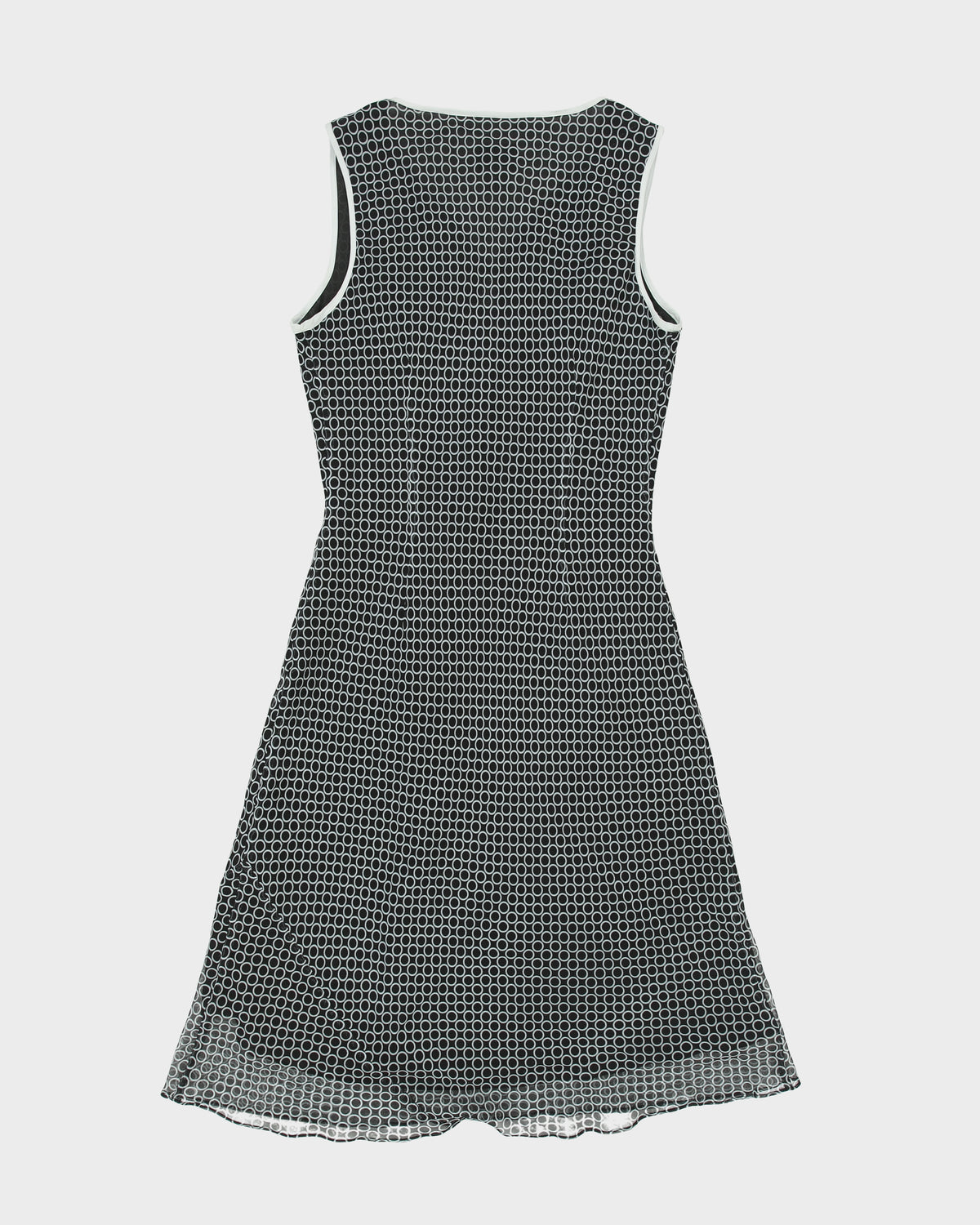 Vintage 1990s Ice Key Hole Silk Spotty Midi Dress - M