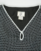 Vintage 1990s Ice Key Hole Silk Spotty Midi Dress - M