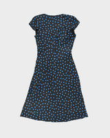 Vintage Y2K 2000s Le Chateau Polka Dot Side Ruched Satin Dress - S