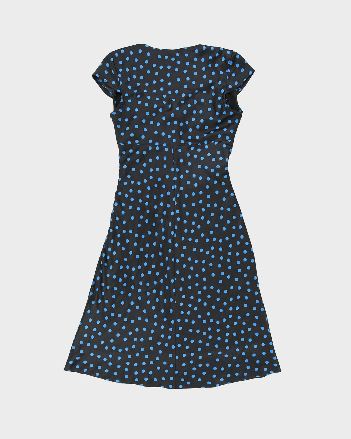Vintage Y2K 2000s Le Chateau Polka Dot Side Ruched Satin Dress - S
