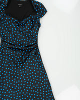 Vintage Y2K 2000s Le Chateau Polka Dot Side Ruched Satin Dress - S