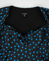 Vintage Y2K 2000s Le Chateau Polka Dot Side Ruched Satin Dress - S