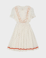 Vintage 1980s Chun Mei Boutique Polka Dot Ruffle Detail Dress - S