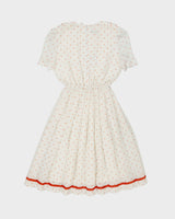 Vintage 1980s Chun Mei Boutique Polka Dot Ruffle Detail Dress - S