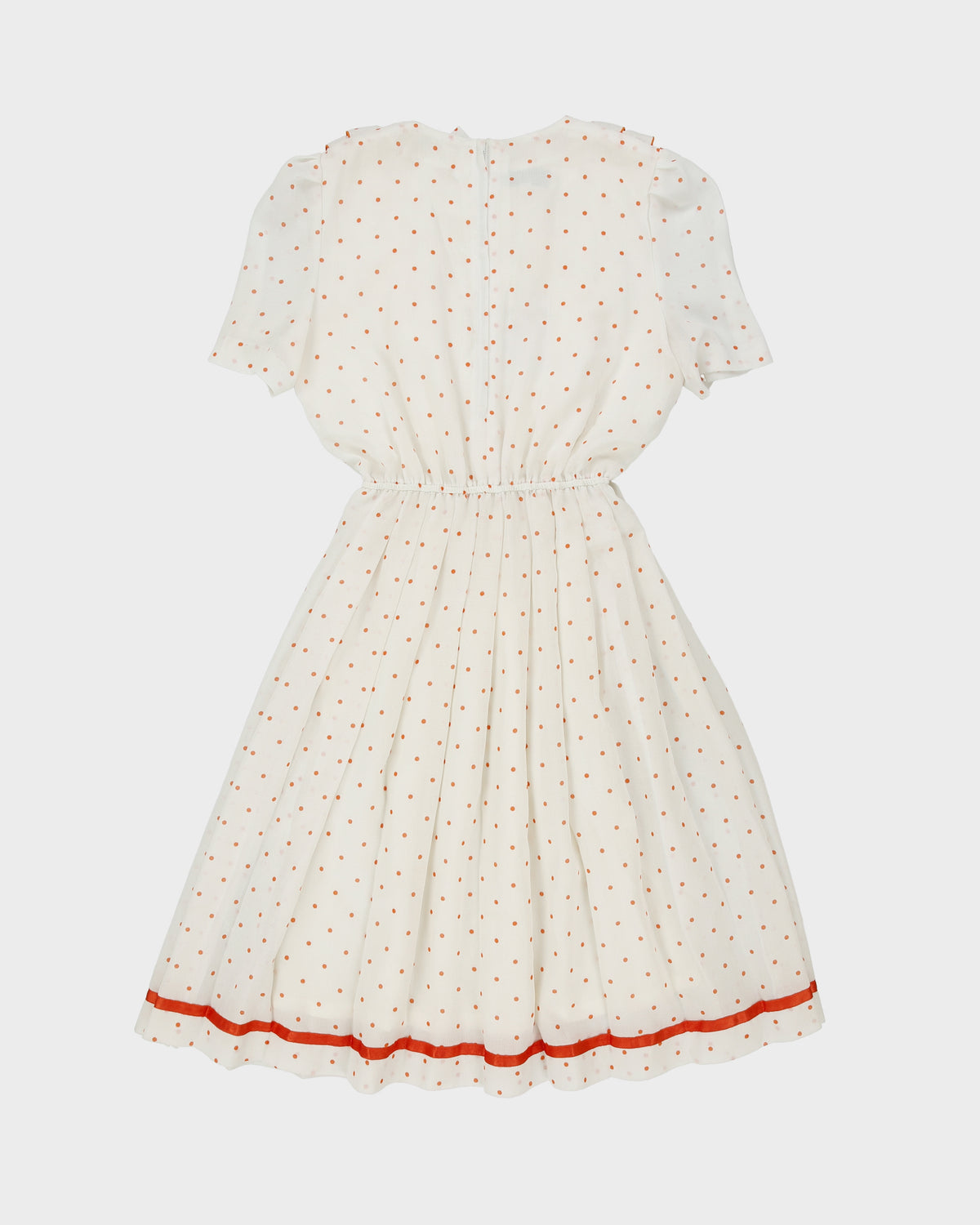 Vintage 1980s Chun Mei Boutique Polka Dot Ruffle Detail Dress - S