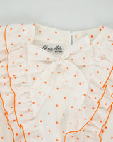 Vintage 1980s Chun Mei Boutique Polka Dot Ruffle Detail Dress - S