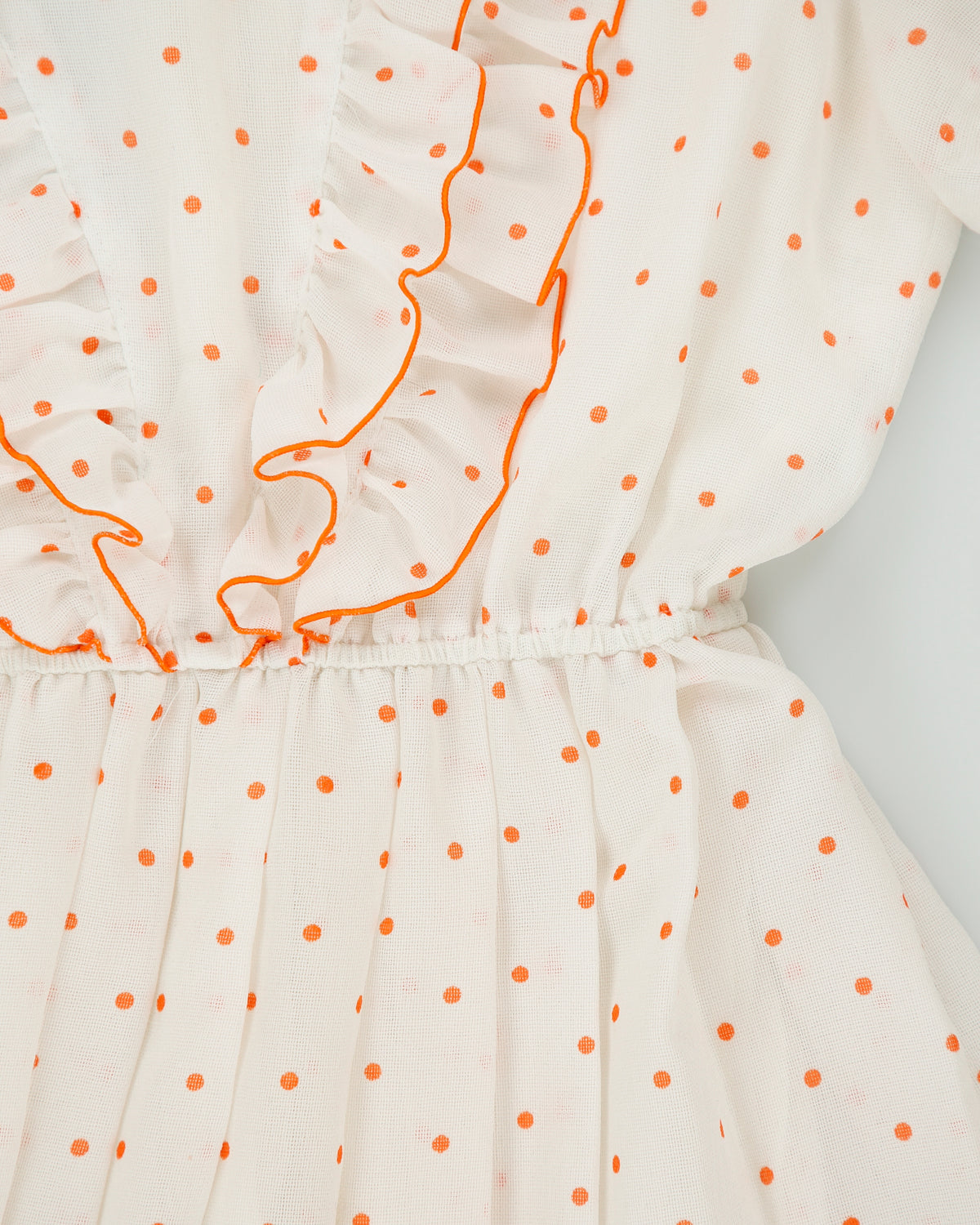 Vintage 1980s Chun Mei Boutique Polka Dot Ruffle Detail Dress - S