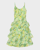 Vintage 1990s Roberto Verino Floral Tiered Hem Dress - S