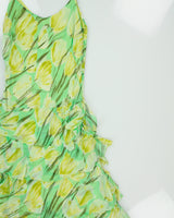 Vintage 1990s Roberto Verino Floral Tiered Hem Dress - S