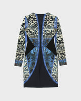 2010s Roberto Cavalli All Over Print Long Sleeve Bodycon Dress - M