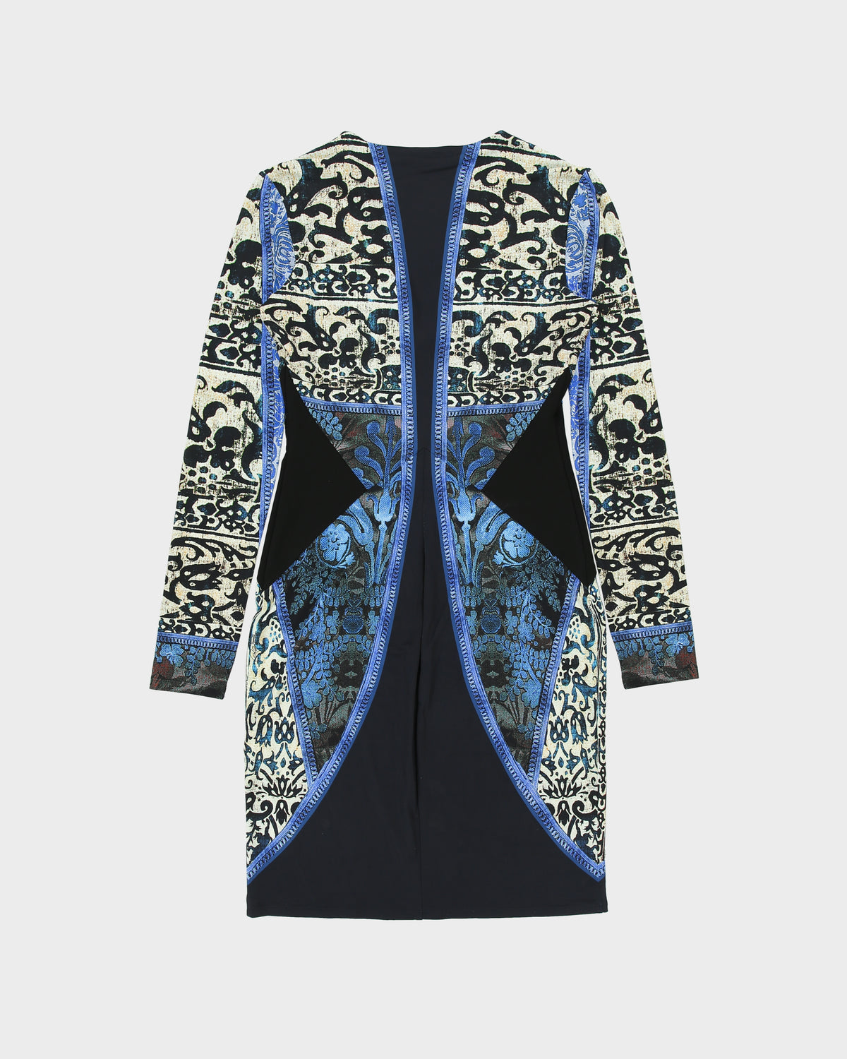 2010s Roberto Cavalli All Over Print Long Sleeve Bodycon Dress - M