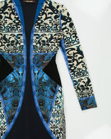 2010s Roberto Cavalli All Over Print Long Sleeve Bodycon Dress - M