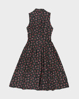 Vintage 1990s Laura Ashley Button Through Floral Sleeveless Dress - S