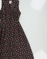 Vintage 1990s Laura Ashley Button Through Floral Sleeveless Dress - S