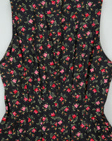 Vintage 1990s Laura Ashley Button Through Floral Sleeveless Dress - S