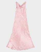 Vintage 1990s ALGO Bias Cut Cowl Neck Satin Maxi Dress - S