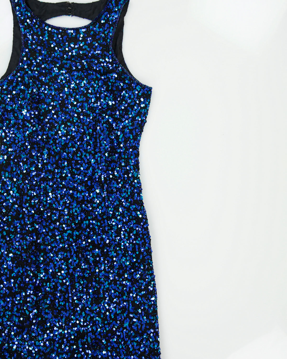 Vintage 1980s Joseph Ribkoff Gala Backless Silk Maxi Sequin Dress - S