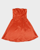 Vintage 1990s Fiesta Satin Strapless Circle Dress - XS