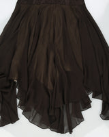 Vintage Y2K 00s BCBG Max Azria Silk Fairy Hem Halter Neck Dress - XS