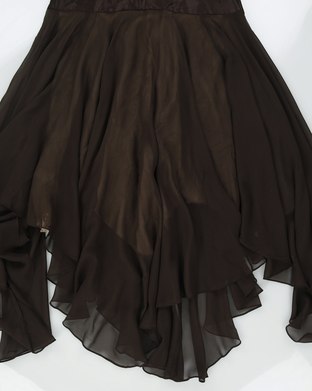 Vintage Y2K 00s BCBG Max Azria Silk Fairy Hem Halter Neck Dress - XS