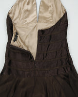 Vintage Y2K 00s BCBG Max Azria Silk Fairy Hem Halter Neck Dress - XS