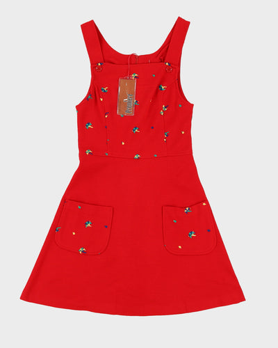 Deadstock Premiere Red Pinafore Dress - XXS