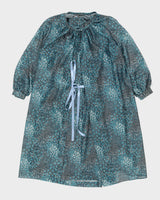 Vintage 1970s 2 Piece Blue Patterned Dress Set - M
