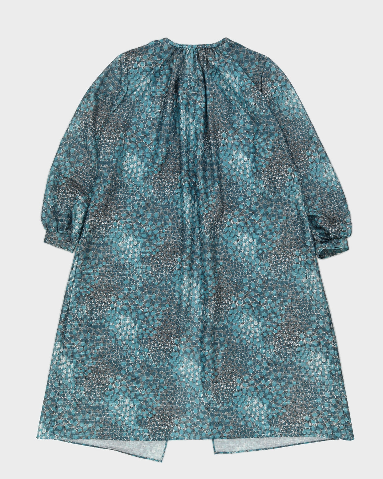 Vintage 1970s 2 Piece Blue Patterned Dress Set - M