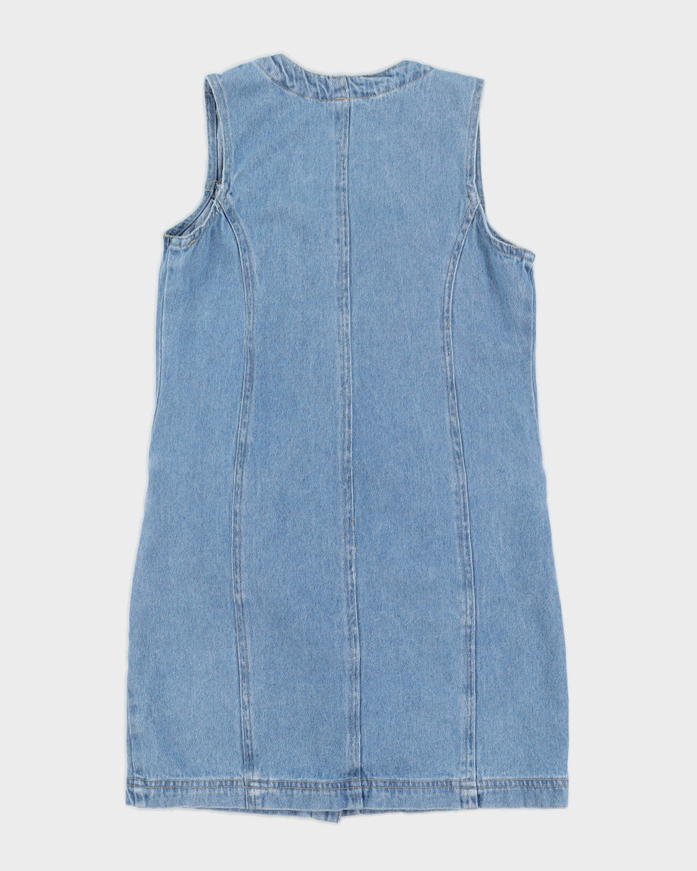 Y2K 00s Blue Denim Button Up Dress - S