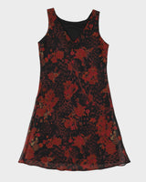 Vintage 90s Alyn Paige Floral Leopard Mini Dress - S/M