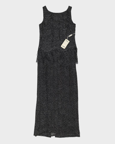 Vintage 80s Tradition By Sears Black Glittery Tassel Dress - M/L