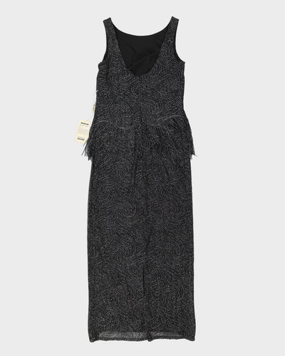 Vintage 80s Tradition By Sears Black Glittery Tassel Dress - M/L