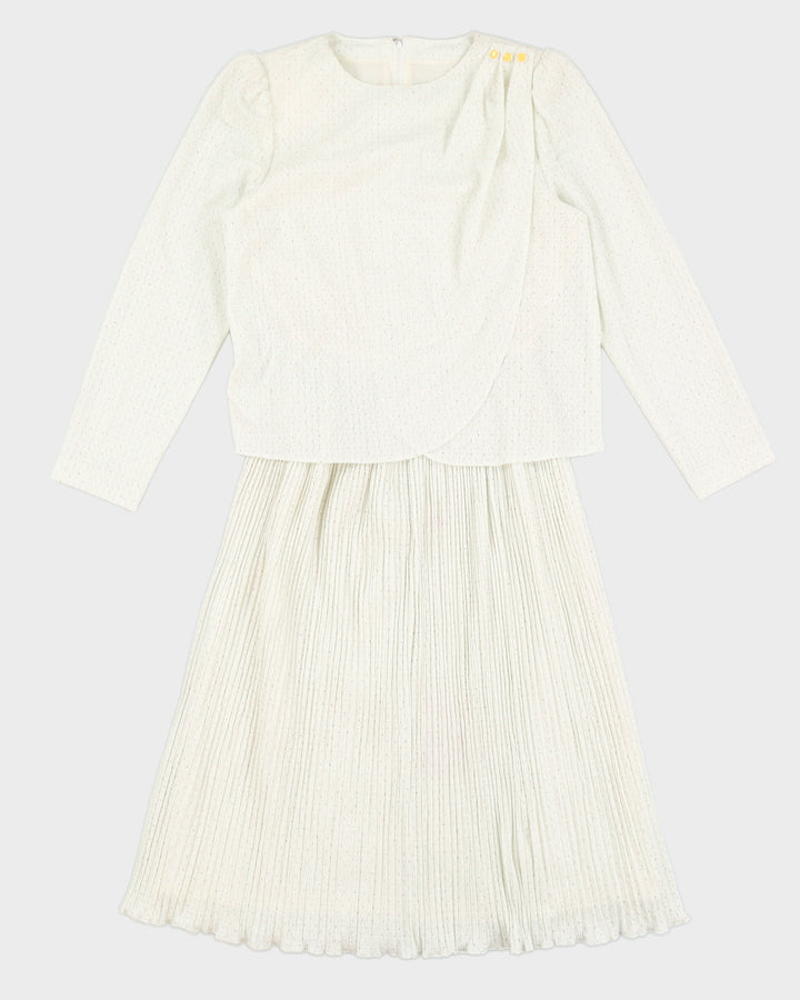 Vintage 70s High Neck Midi Dress - S