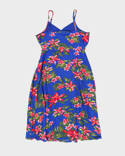 Tommy Hilfiger Blue & Pink Frangipani Wrap Dress - XXL