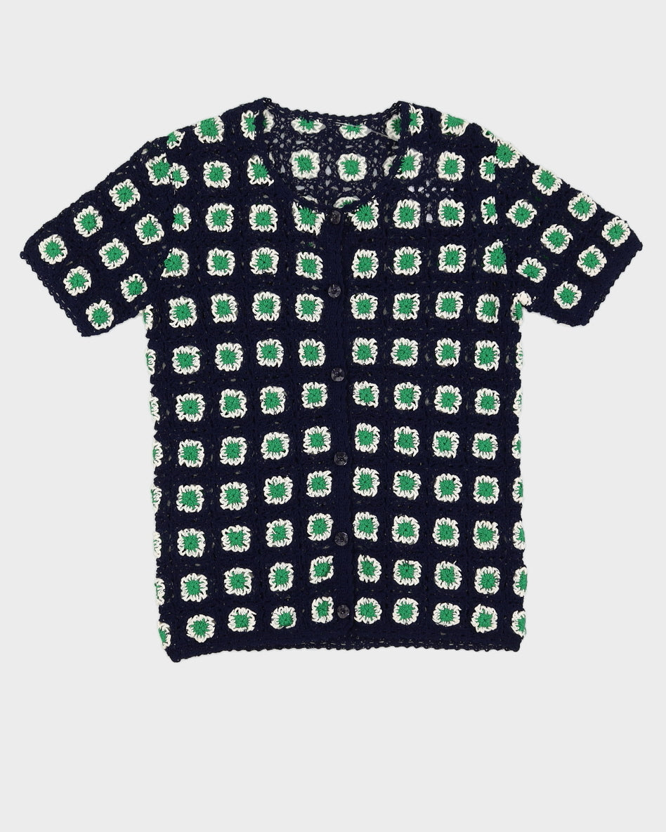 Vintage 00s Crochet Style Button Down Top - M/L