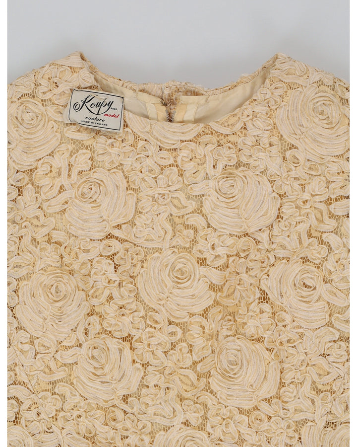 Vintage 1950s Floral Evening Dress - S