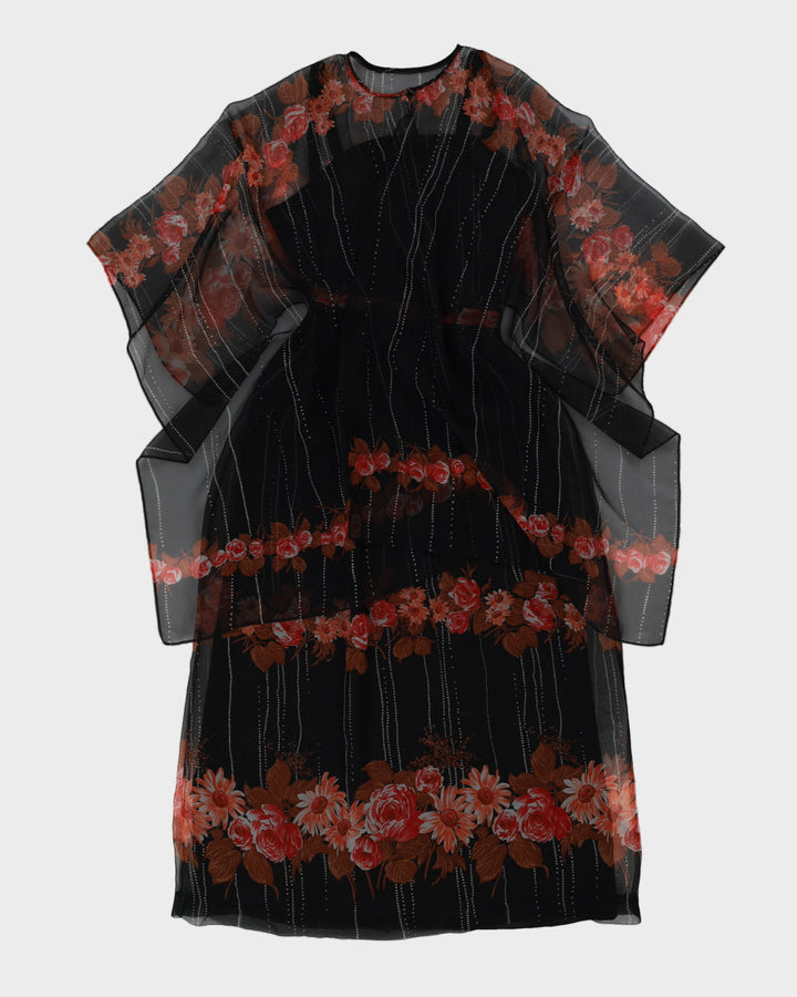 Vintage 1970s Floral Dress - M