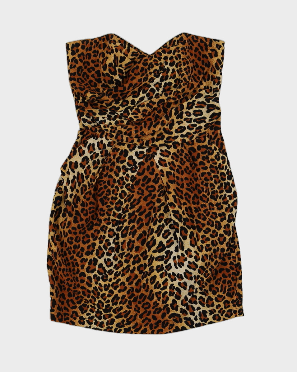 1980s Leopard Print Dress -XS